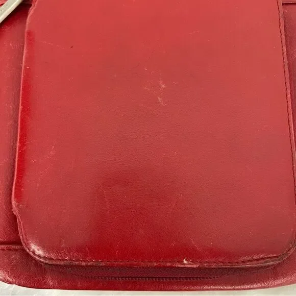 HOBO International Purse Red Leather Crossbody Bag Travel Pockets Roomy - Picture 3 of 10